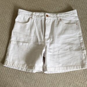 Zara White Women's Utility denim shorts, sz 12